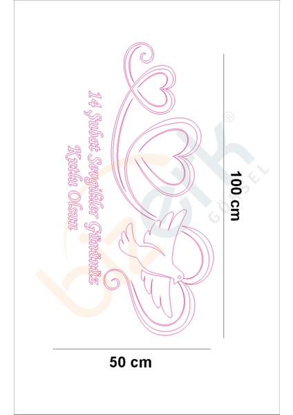 Bizerk Görsel 14 Şubat Sevgililer Günü Valentine's Day Beyaz Güvercin Kalp Vitrin Sticker BGSTCK0177 fiyatları