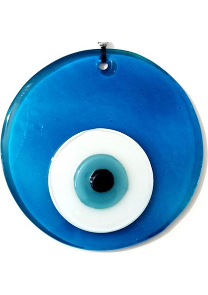 Şeffaf Turkuaz El Yapımı Nazar Boncuklu Cam Duvar Süsü fiyatları