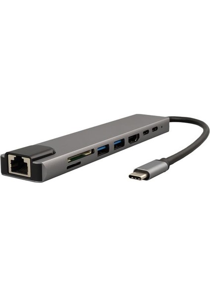 Powermaster Type-C 8ın1 HDMI Cok Fonksiyonlu USB 3.0 Dock Station Byr [byrtek]