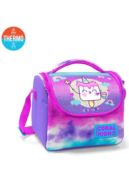 Renkli Batik Unicorn Dondurma Desenli Iki Bölmeli Kalem Çantası ve Thermo Beslenme Çantası fırsatları