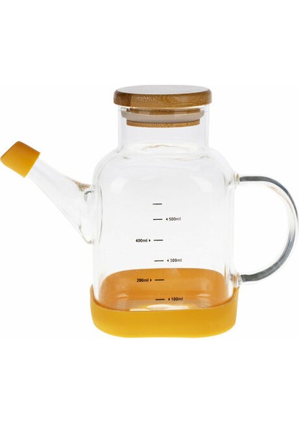 Yağlık Borosilikat Bambu Kapaklı 550 Ml