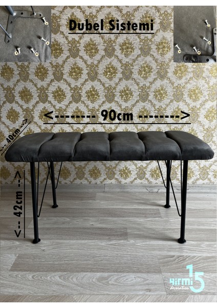 Metal Ayaklı Füme Eco Puf-Bench - Füme Bench