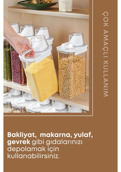 Tekno Trust 2 Li Sızdırmaz Depolama Sıvı Toz Deterjan Saklama Kutusu- Ölçekli Deterjan Kutusu 1800 ml 2300 ml