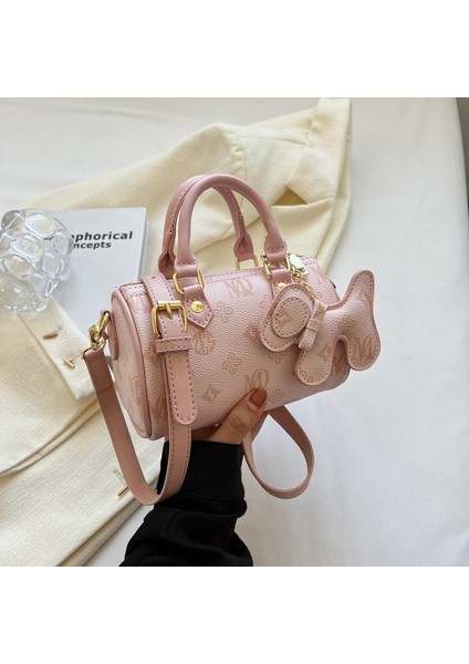 Pembe Kore Sevimli Kız Çanta Karikatür Baskı Yastık Çanta 2024 Yeni Büyük Kapasiteli Omuz Çantası Crossbody Çanta (Yurt Dışından)