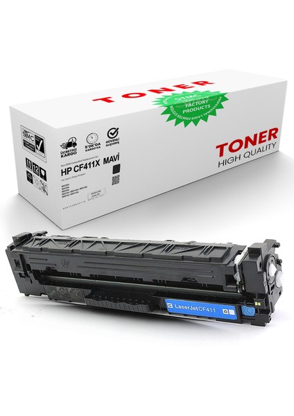 Hp CF411X Mavi Muadil Toner /WB/411X/M452DN/M452NW/M377DW/M477D