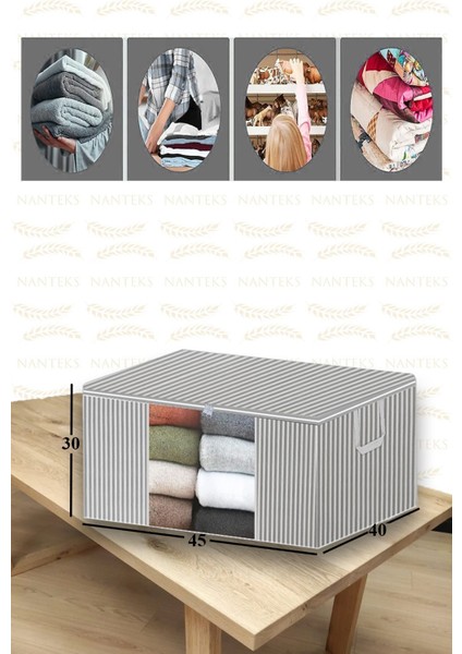 Tekno Trust 6 Adet Çizgili Pencereli Kazak Hurcu 45 x 40 x 30 fiyatları