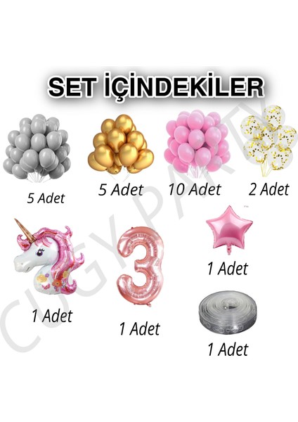 Mini Kız Çocukları Için Unıkorn Temalı Yaş Seçenekli Doğum Günü Parti Seti fiyatları