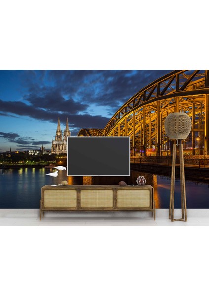Köln Katedrali ve Hohenzollern Köprüsü Manzaralı Duvar Kağıdı modelleri
