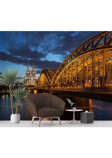 Köln Katedrali ve Hohenzollern Köprüsü Manzaralı Duvar Kağıdı indirimleri