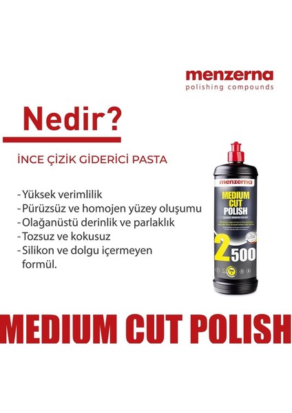 2500 Medium Cut Polish Orta Der. Çizik Gid. Pasta 250ml