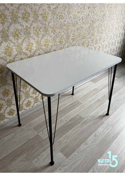 Metal Ayaklı 60X90 Beyaz Mutfak Masası - Çalışma Masası, Mutfak Masası, Masa