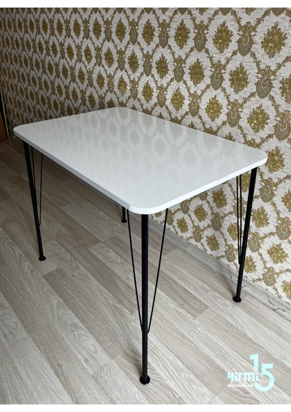 Metal Ayaklı 60X90 Beyaz Mutfak Masası - Çalışma Masası, Mutfak Masası, Masa
