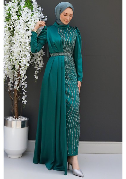 Yonca Pelerin Abiye Zümrüt fırsatları