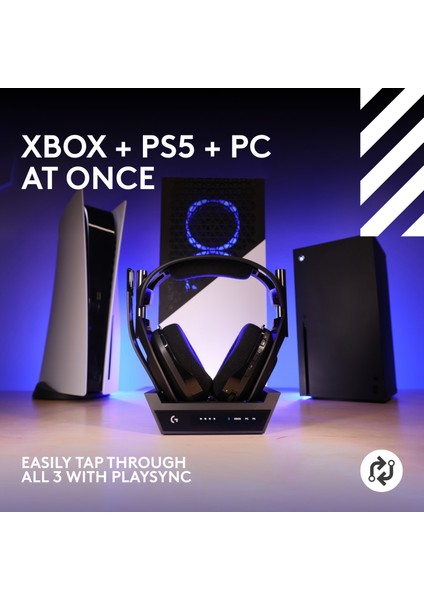 Logitech Astro A50 x Lıghtspeed Ps/pc/mac/xbox Için Baz Istasyonlu Kablosuz Oyuncu Kulaklığı, Siyah