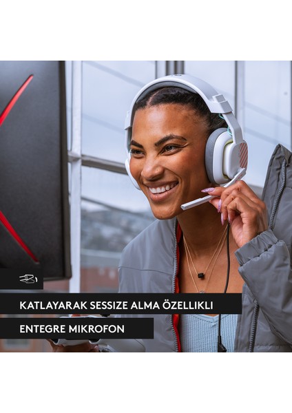 Astro A10 Kablolu Playstation Için Oyuncu Kulaklığı, Beyaz