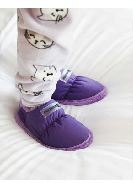 Purple Parachute Child Slipper Çocuk Günlük Ev Pandufu Par-Cmr Mor