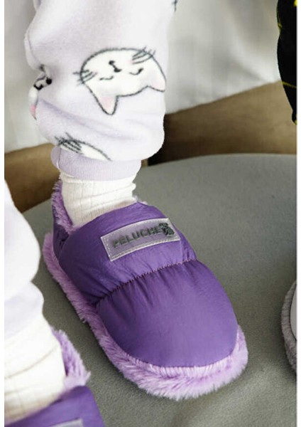 Purple Parachute Child Slipper Çocuk Günlük Ev Pandufu Par-Cmr Mor