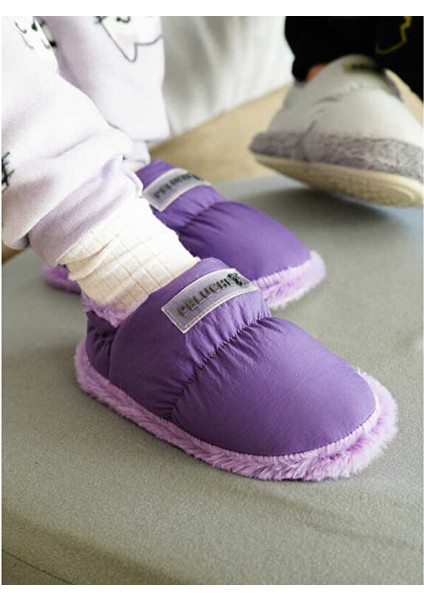 Purple Parachute Child Slipper Çocuk Günlük Ev Pandufu Par-Cmr Mor