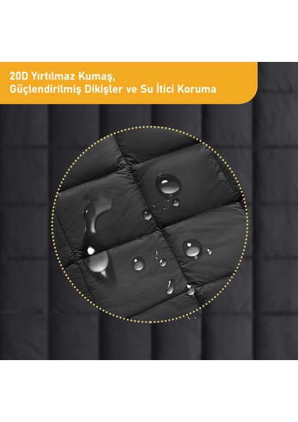Kamp Battaniyesi, Seyahat Yorganı, Dış Mekan Kamp Outdoor Şal, Battaniye 175-135 cm Siyah