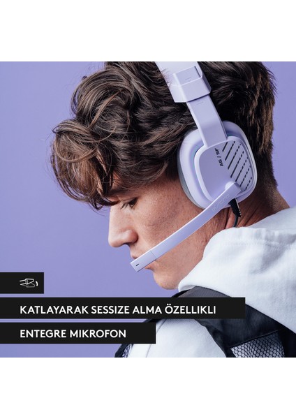 Astro A10 Kablolu Bilgisayar Için Oyuncu Kulaklığı, Lila