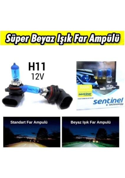 H11 Helojen Beyaz Far Ampülü 2 Adet