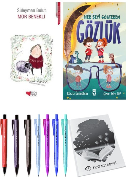 Her Şeyi Gösteren Gözlük ve Mor Benekli 2li Set