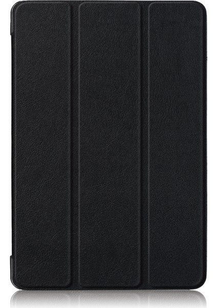 Huawei Mediapad M5 Lite 10.1 Üç Katlı Stand Otomatik Uyandırma/uyku Akıllı Deri Kılıf-Siyah (Yurt Dışından)