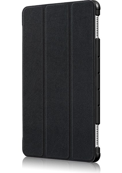 Huawei Mediapad M5 Lite 10.1 Üç Katlı Stand Otomatik Uyandırma/uyku Akıllı Deri Kılıf-Siyah (Yurt Dışından)