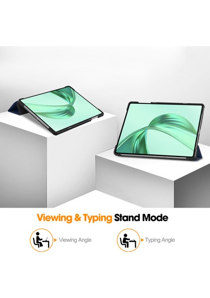 Honor Pad X8A Kılıf Anti-Drop Deri Standlı Tablet Kapak-Koyu Mavi (Yurt Dışından)