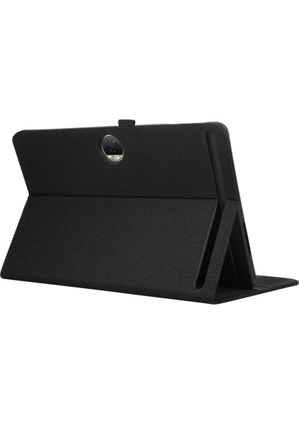 Honor Pad 9 Için Deri Kılıf Kumaş Doku Tablet Kapak Standı Kart Tutuculu-Siyah (Yurt Dışından)