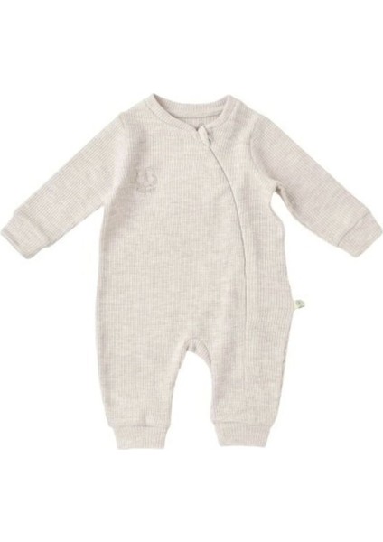 Organik Tulum Fermuarlı Nature In Waffle Kahve Melanj (0-12 Ay)