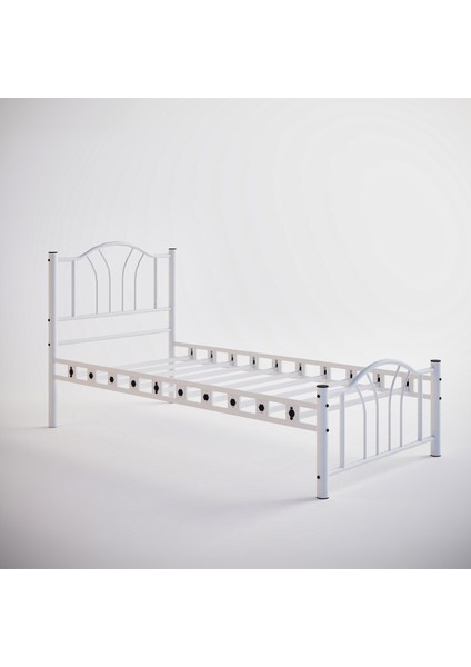 Bella Tek Kişilik Ferforje Metal Karyola 120x200 Beyaz fırsatları
