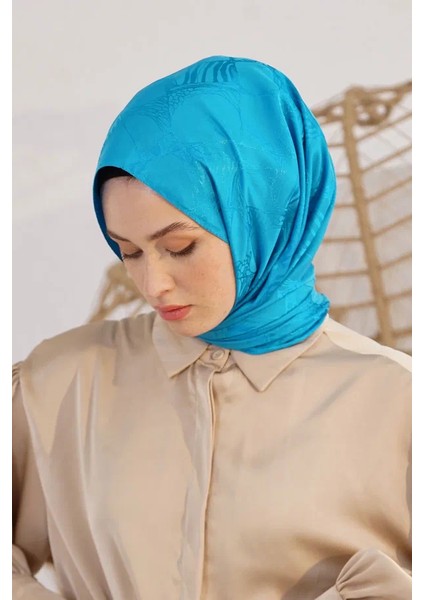 Petrol Loryan Scarf Jakar Retro Şal modelleri