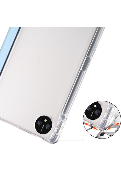 Huawei Matepad Pro 11(2024)ÜÇ Katlı Standlı Deri Kılıf Kalem Yuvalı Şeffaf Arka Kapak-Bebek Mavisi Için (Yurt Dışından)