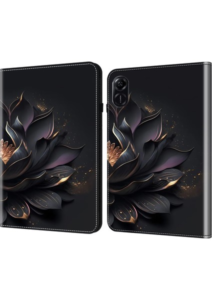 Honor Pad X9 Kılıf Pu Deri Folyo Standı Desen Baskı Tablet Kapak-Çiçek (Yurt Dışından)