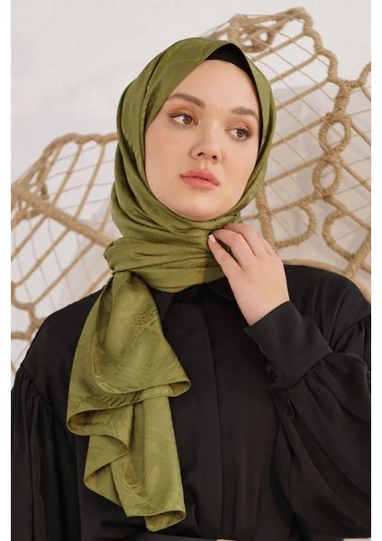 Nefti Yeşil Loryan Scarf Jakar Retro Şal