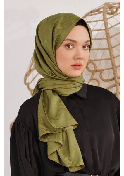 Nefti Yeşil Loryan Scarf Jakar Retro Şal