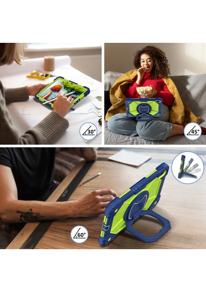 Huawei Matepad Se 11 Kickstand Kılıf Silikon + Pc Tablet Kılıfı-Lacivert/sarı Yeşil (Yurt Dışından)