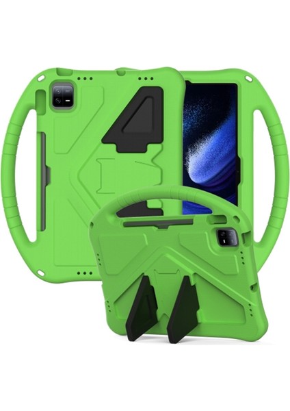 Xiaomi Pad 6/pad 6 Pro/huawei Matepad Se 11 Çocuklar Tablet Kılıfı Kolu Kickstand Sağlam Eva Kapak-Yeşil (Yurt Dışından)
