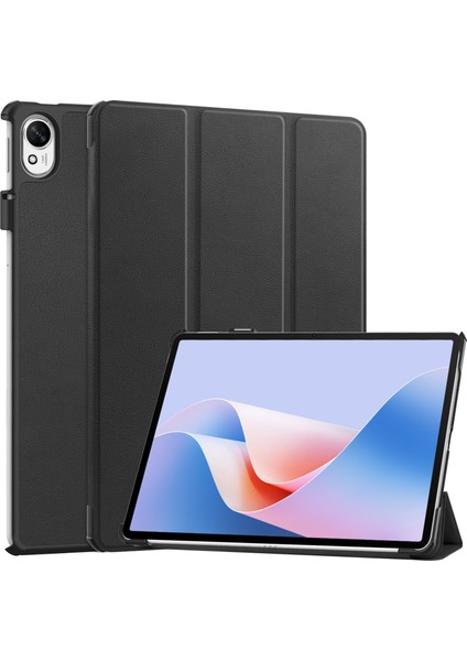 Huawei Matepad 11.5 S Kılıf Otomatik Uyandırma/uyku Üç Katlı Stand Deri Tablet Kapağı-Siyah (Yurt Dışından)
