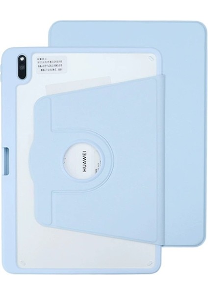 Huawei Matepad 11 (2021) Kılıf Pu Deri Tablet Kabuğu Kalem Tutuculu Döner Stand-Bebek Mavisi Için (Yurt Dışından)