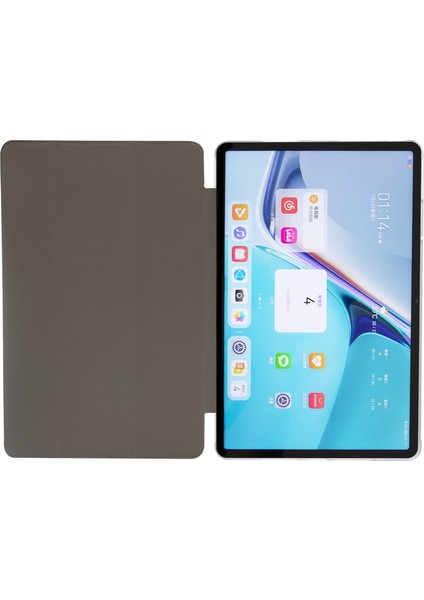 Huawei Matepad Pro 11(2022)İPEK Doku Koruyucu Kılıf Pu Deri Üç Katlı Stand Folyo Kapak-Bebek Mavisi Için (Yurt Dışından)