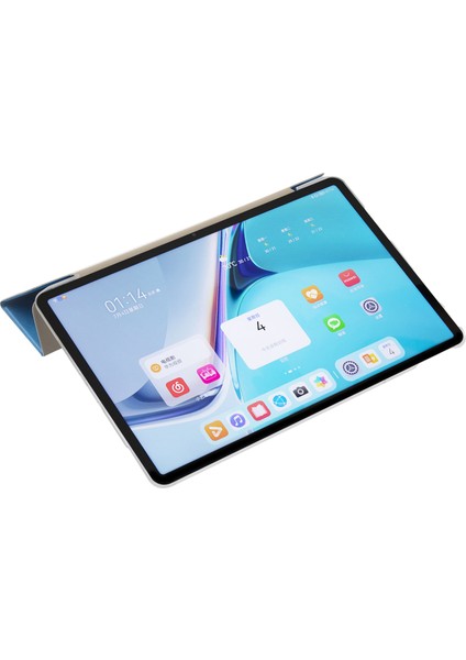 Huawei Matepad Pro 11(2022)İPEK Doku Koruyucu Kılıf Pu Deri Üç Katlı Stand Folyo Kapak-Bebek Mavisi Için (Yurt Dışından)