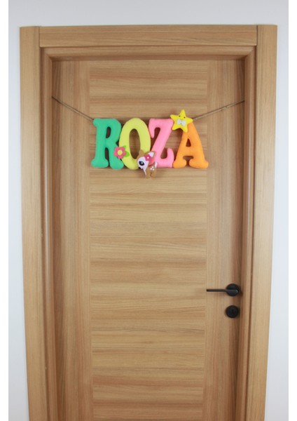 Roza Isimli Kız Bebek ve Hastane Odası Kapı Süsü