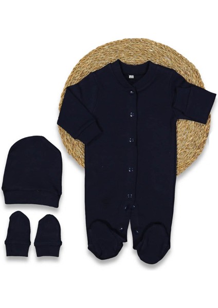 Unisex Sade Lacivert Bereli Eldivenli Tulum