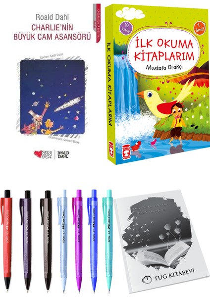 İlk Okuma Kitaplarım 10 Kitap ve Charlie'nin Büyük Cam Asansörü 2li Set