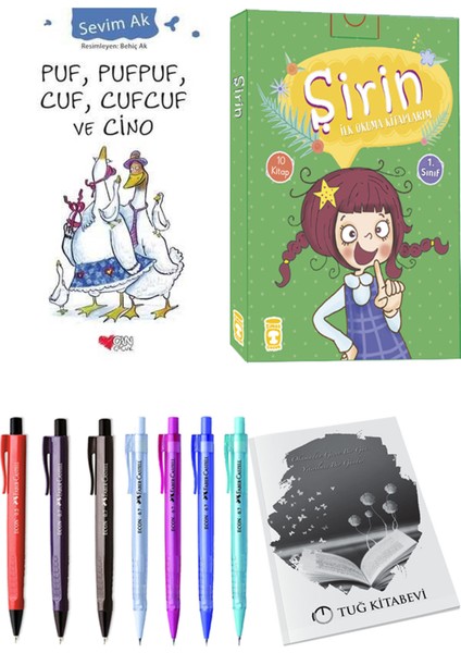 Şirin İlk Okuma Kitaplarım 10 Kitap ve Puf, Pufpuf, Cuf, Cufcuf ve Cino 2li Set