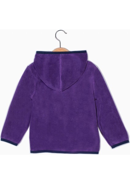 Mor Fermuarlı Polar Sweatshirt / Hırka (3-14 Yaş)