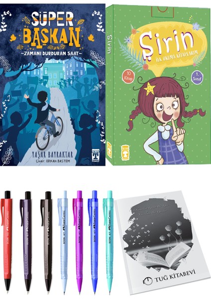 Şirin İlk Okuma Kitaplarım 10 Kitap ve Süper Başkan Zamanı Durduran Saat 2li Set