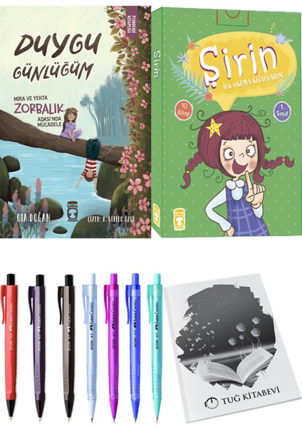 Şirin İlk Okuma Kitaplarım 10 Kitap ve Duygu Günlüğüm Mira ve Yekta Zorbalık Adası'nda Mücadele 2li Set